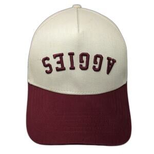 Texas A&M Aggies NCAA No Rivals 5 Panel Beige Red One Size Snapback Hat ATM